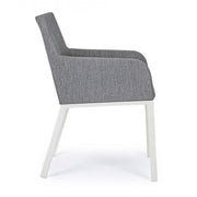 Sedia in alluminio verniciata a polvere grigio cm 55x 62x 82h