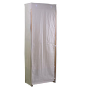 Armadio legno e stoffa 2 cassetti legno naturale rettangolare 58x36x268h cm