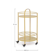 Carrello per bottiglie in acciaio Giallo Ocra