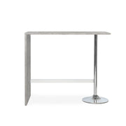 Penisola rettangolare colore cemento con gamba cromata 120x60xh.105 cm EFFEZ