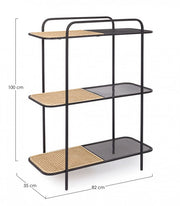 Libreria in acciaio Sagomata tre ripiani Antracite ELYOT 82x35x h100 cm