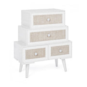 Cassettiera da soggiorno in MDF quattro cassetti Bianca MONTIEL 60x30,5x h70,5 cm
