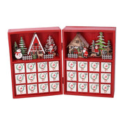 Calendario legno led rosso cm36x6h24