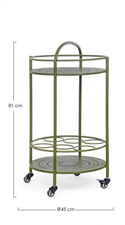 Carrello per bottiglie in acciaio Verde