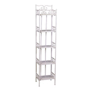 Scaffale metallo new jessica stretto 5 piani bianco brush cm28x23h132