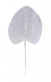 12x Foglia Ventaglio Argento H52Cm