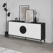 Madia Gora 180x35.6x82 cm Struttura Bendir con Ante Bianche