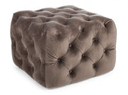 Pouf in velluto tortora EVAN S 62x62x h46 cm