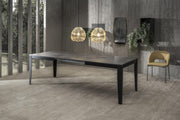 Tavolo allungabile cemento grigio- metallo nero 90 cm x 156- 316 cm H. 76 cm