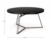Tavolino nero in metallo stile design Ø70a - 38h