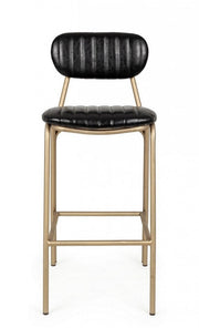 Sgabello vintage  bar Addy nero 41x51x100h cm