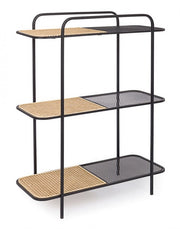 Libreria in acciaio Sagomata tre ripiani Antracite ELYOT 82x35x h100 cm