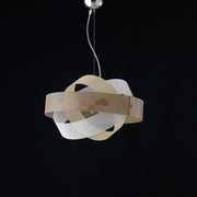 Lampadario sospensione moderna Tortora Bianco 2 luci diametro 47x h13 cm