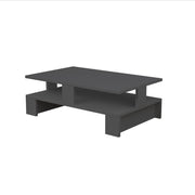 Tavolino da salotto antracite doppio ripiano 80x50x27,5 cm