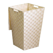 Cestone poliestere crema foderato quadro cm33x33h53