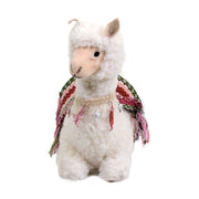 Lama bianco seduto con campanellini cm37,5x17h37