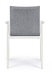 Sedia da giardino esterno bianco grigio impilabile