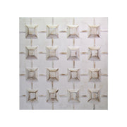 Quadro dipinto bianco con quadretti cm80x80x3-5