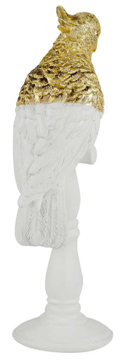 Pappagallo bianco su piedistallo tn-1915 cm17,5x13h41,5