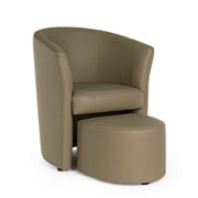 Poltrona in similpelle con pouf estraibile Tortora RITA 64,5x 59,5x h78 cm