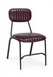 Sedia Debbie bordeaux vintage in ecopelle