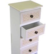 Mobiletto legno losanna 6 cassetti crema cm 29x23h95