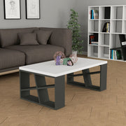 Tavolo da salotto Honey piano bianco e gambe antracite EFFEZ