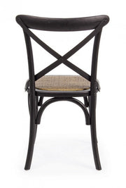Sedia in Olmo Cross Nero retro