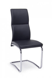 Sedia  salotto in ecopelle Nero THELMA 44x58x h104 cm