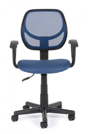 Sedia da ufficio blu con braccioli