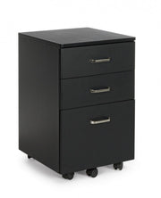 Cassettiera da ufficio in MDF tre cassetti Nero NADIR 40x44x h65 cm