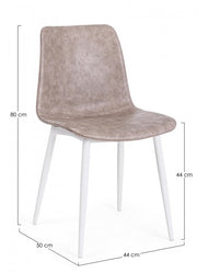 Sedia vintage ecopelle beige Kyra