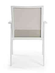 Sedia arredo giardino con bracciolo  bianco Cruise