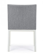 Sedia in alluminio verniciata a polvere grigio cm 55x 62x 82h
