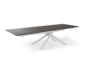 Tavolo allungabile con top ruggine e gambe bianche 170/270x90x76h cm