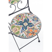 Sedia da giardino esterno in acciaio con ceramica pieghevole iperbriko