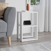 Tavolino comodino Lonie bianco 2 scomparti aperti H 55 x P 30 x L 34 cm