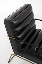 Poltrona struttura in acciaio verniciato e seduta rivestita in similpelle nero 62,5x74x80-45-56h cm