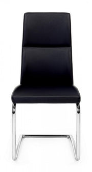 Sedia  salotto in ecopelle Nero THELMA 44x58x h104 cm