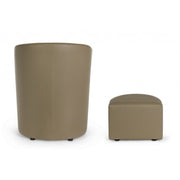 Poltrona in similpelle con pouf estraibile Tortora RITA 64,5x 59,5x h78 cm