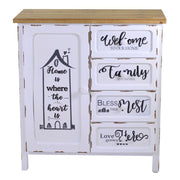 Mobile anticato home breslavia 1 anta + 4 cassetti cm80x38,5 x h85