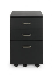 Cassettiera da ufficio in MDF tre cassetti Nero NADIR 40x44x h65 cm