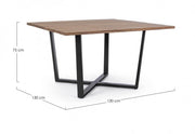 Tavolo Helsinki antracite-naturale 130x130 cm