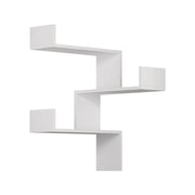 Libreria angolare a parete con 3 livelli bianca H 90 x P 22 x L 60 cm