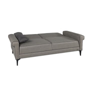 Divano letto Silvera 3 posti tessuto spigato grigio marrone