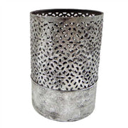 Portacandele metallo argento cm ø9h12