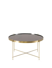 Tavolino in Vetro Temperato e Metallo - 70 x 70 x 40h
