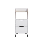 Mobile multiuso con cassetti bianchi e ripiano rovere L 60 x P 36 x H 136 cm