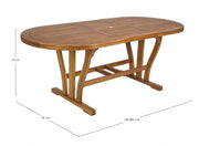 Tavolo per esterno in legno di Acacia Ovale Allungabile 150-200x90x h74 cm