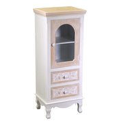 Mobiletto legno vetrina andorra 1 anta vetro + 2 cassetti cm 40x30h100